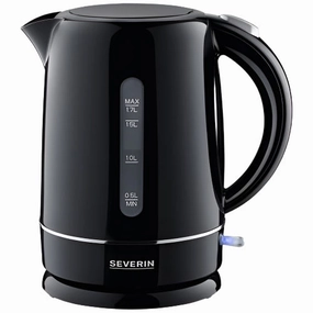 Severin Kettle Automatic Steam Stop, On/Off button, 1.7Lit, 2200Watts, Black