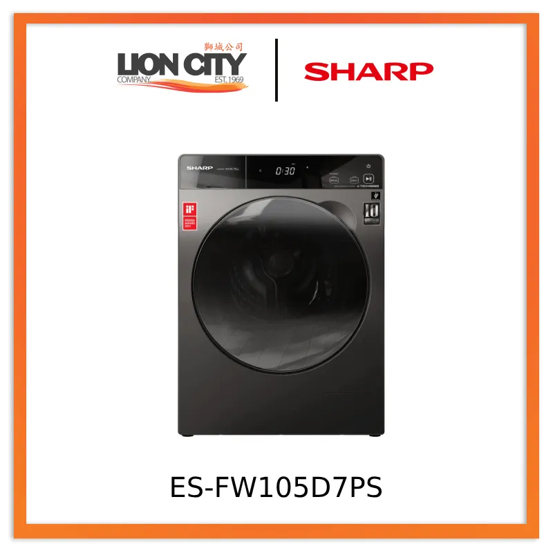 Sharp ES-FW105D7PS 10.5kg Front Load Washer / 7.0 kg Dryer
