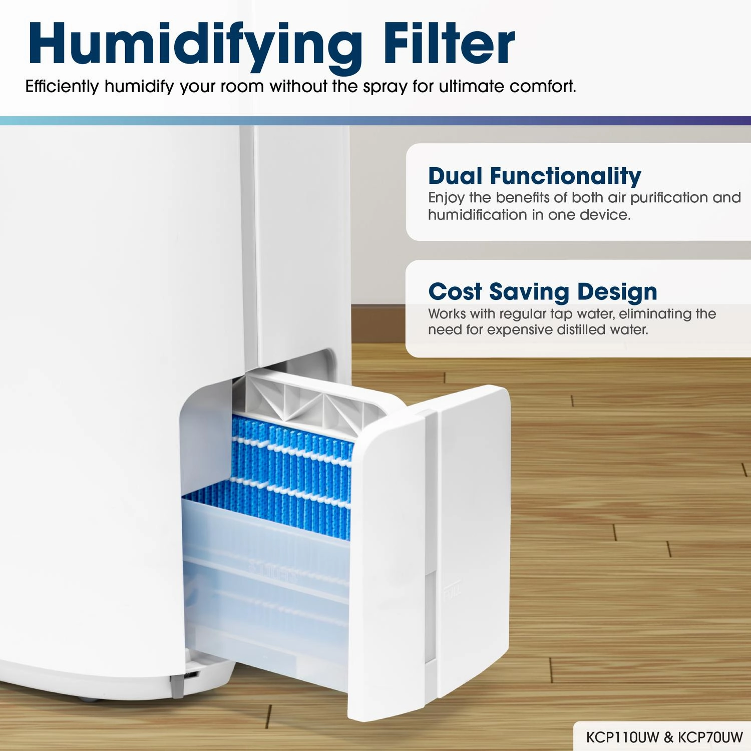 Sharp KCP70UW Sharp Smart Plasmacluster Ion Air Purifier With True Hepa   Humidifier For Large Rooms