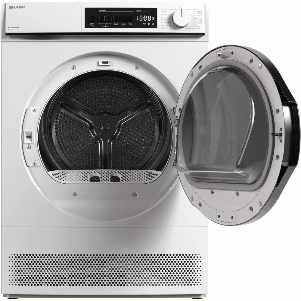Sharp KDNCB8S7GW91 8kg Condenser Tumble Dryer White