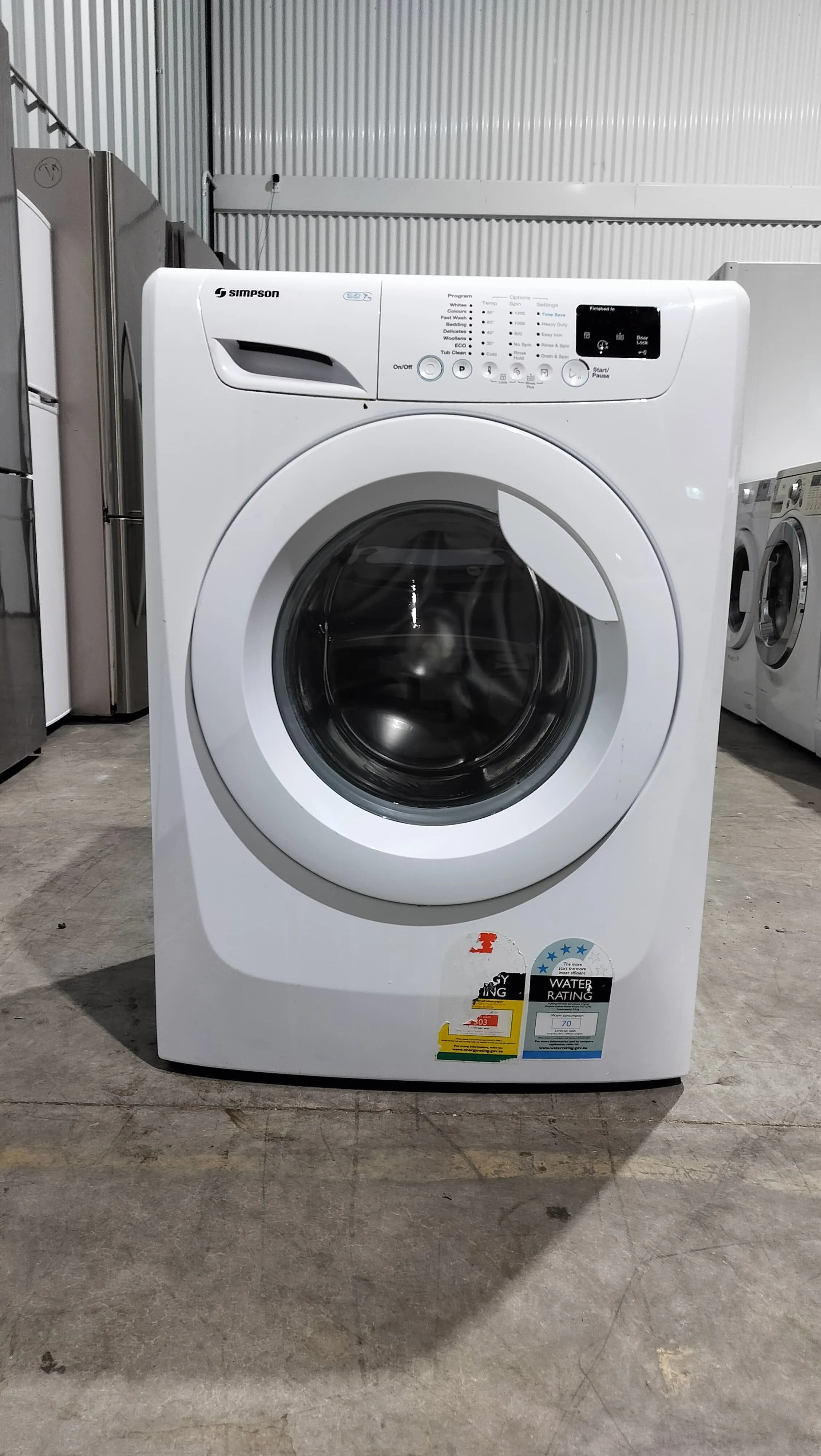 **SIMPSON 7kg FRONT LOADER WASHING MACHINE**