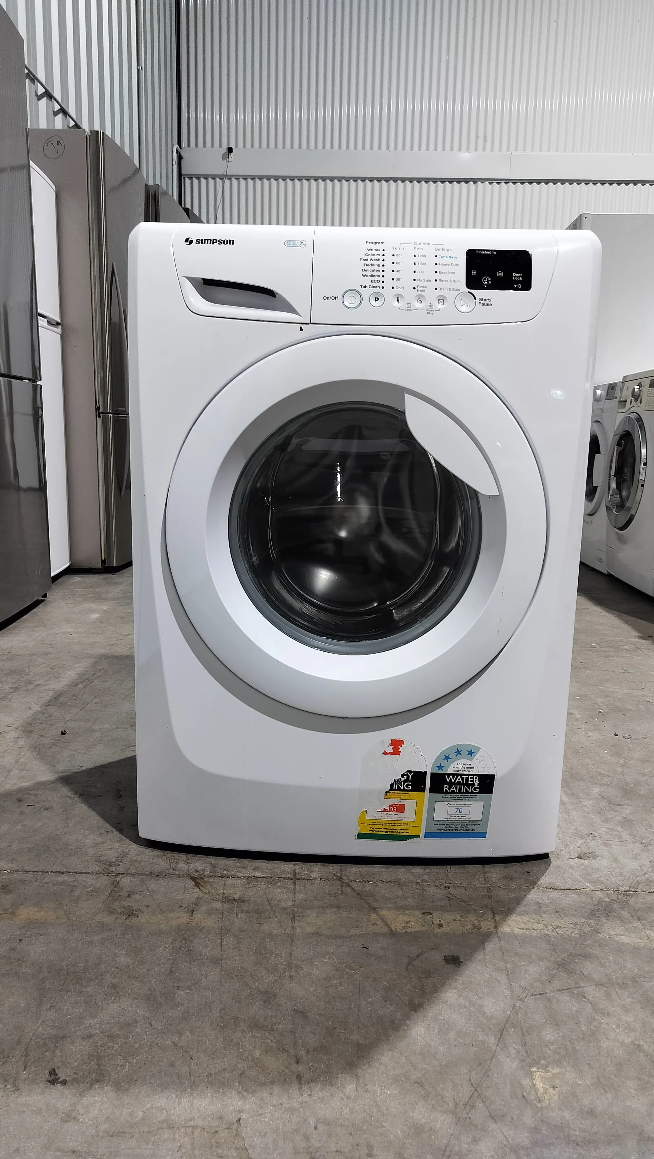 **SIMPSON 7kg FRONT LOADER WASHING MACHINE**