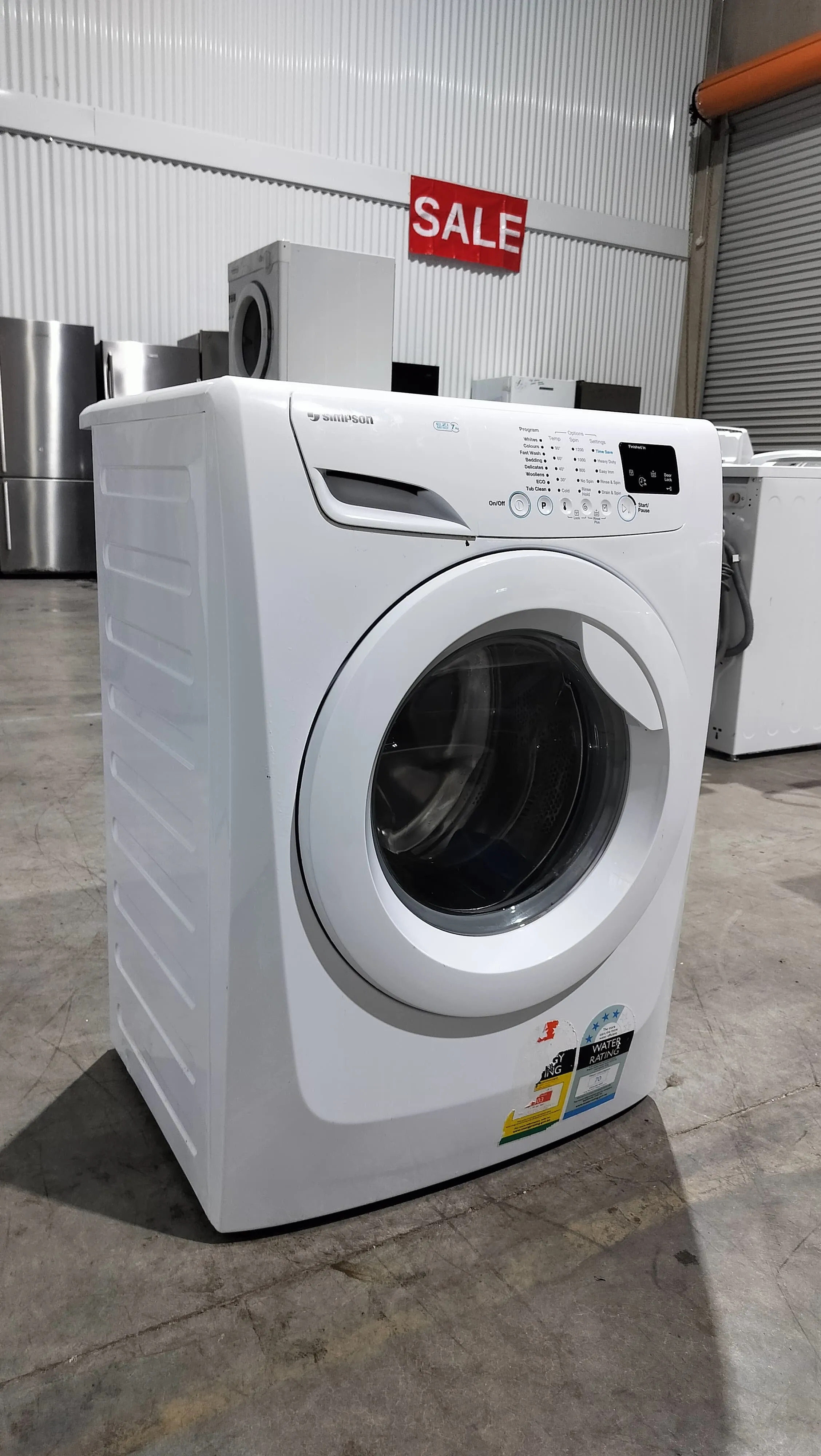 **SIMPSON 7kg FRONT LOADER WASHING MACHINE**