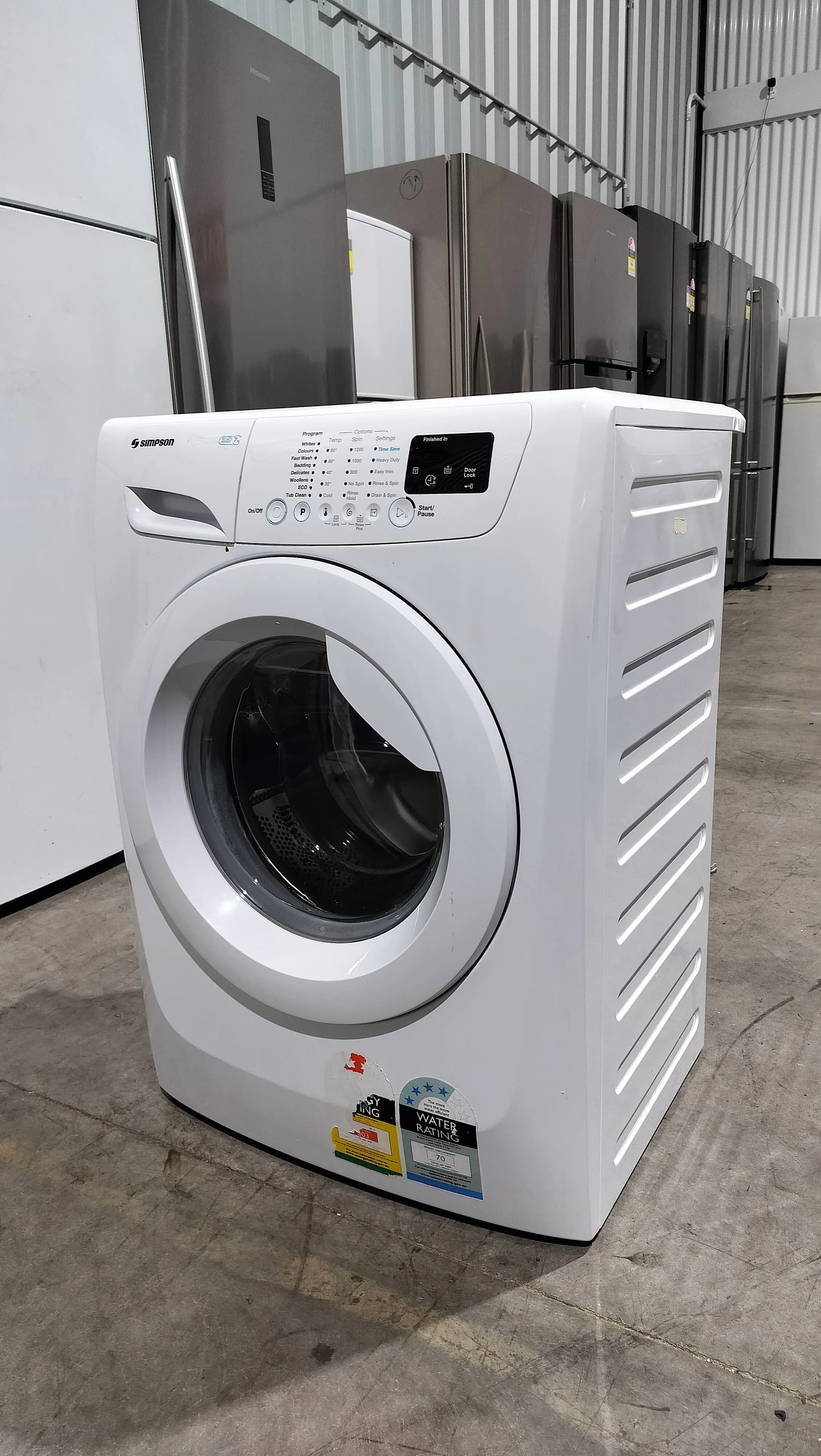 **SIMPSON 7kg FRONT LOADER WASHING MACHINE**