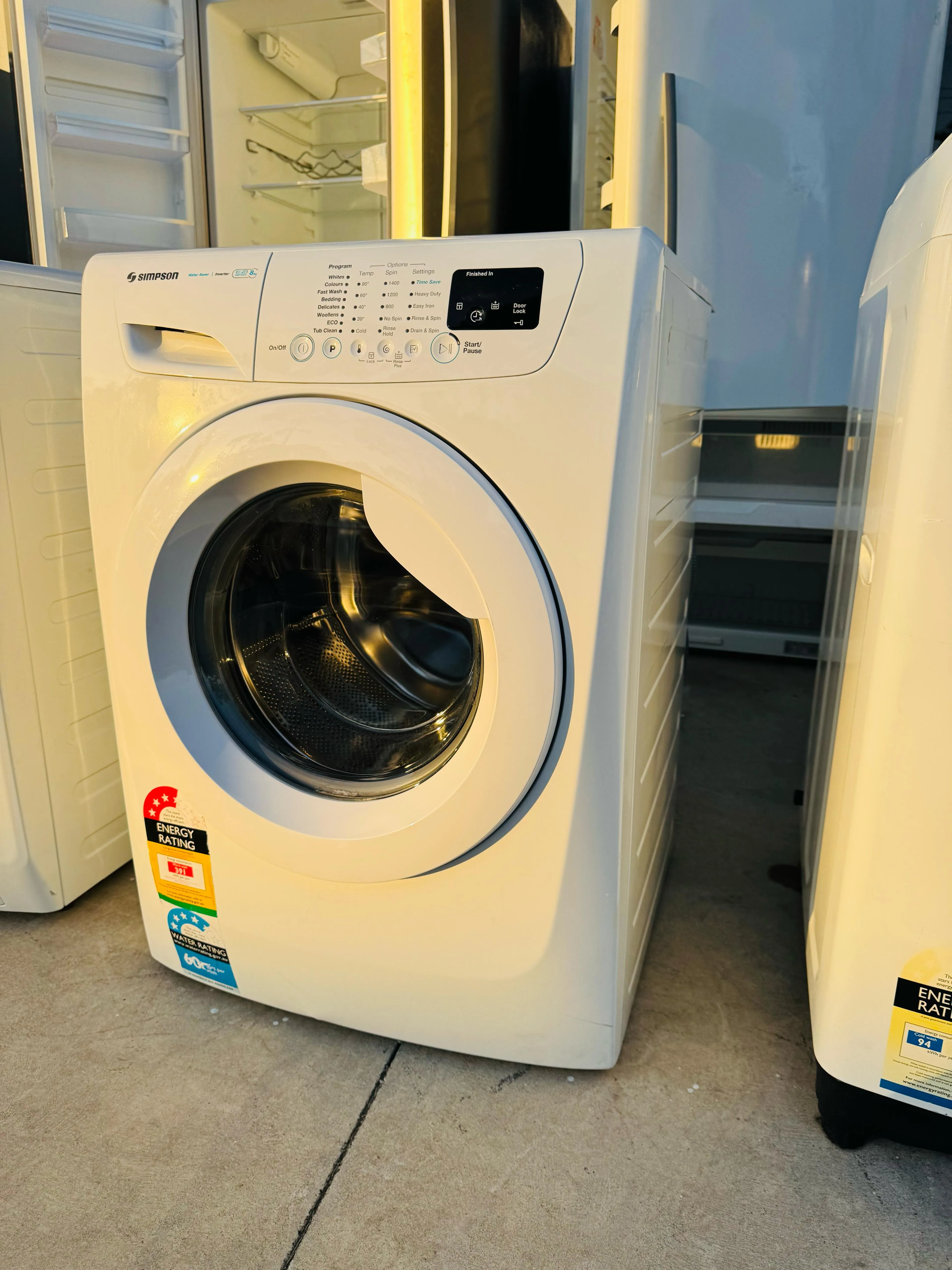 **SIMPSON 8KGS FRONT LOADER WASHING MACHINE** FREE DELIVERY
