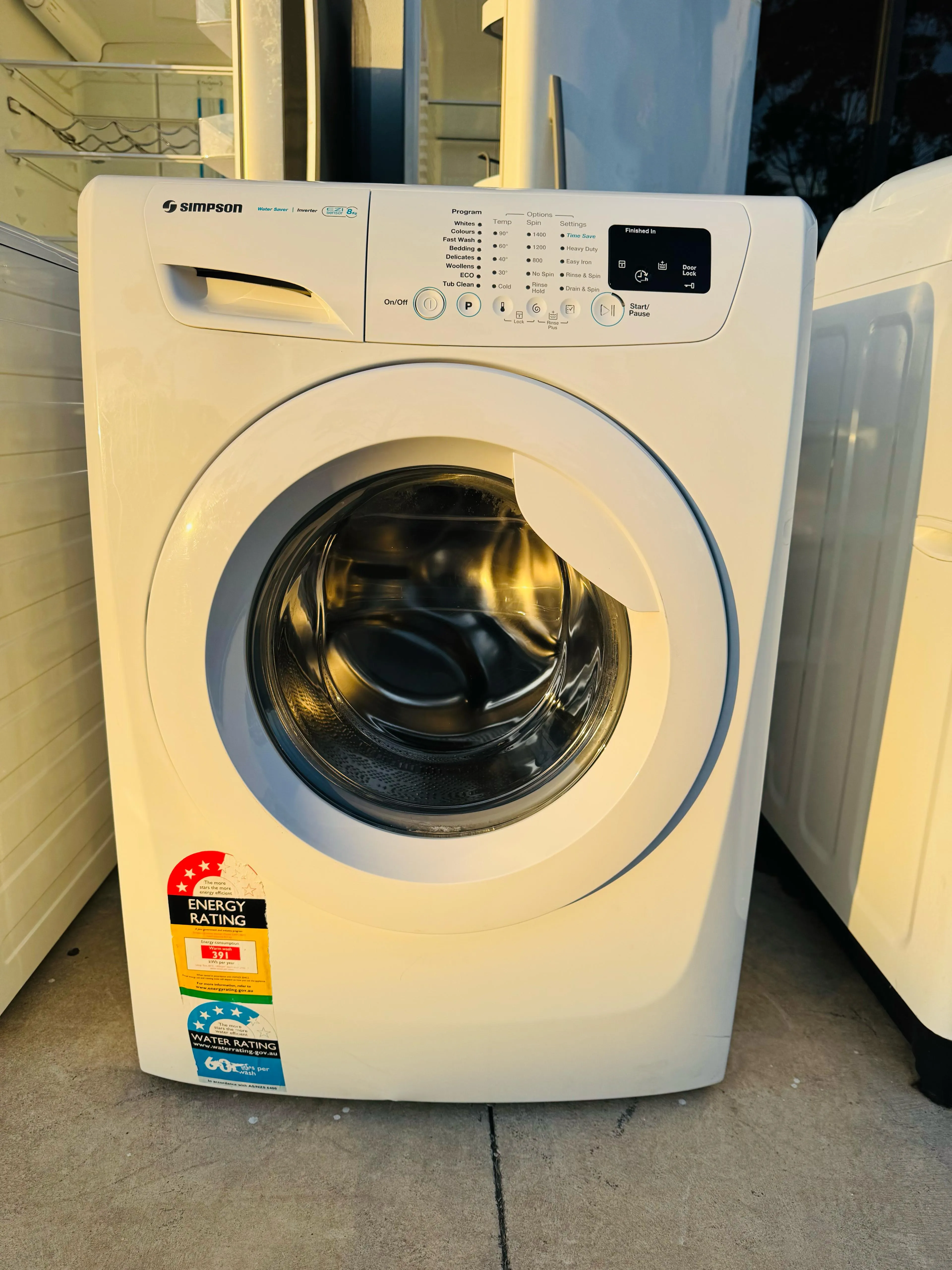 **SIMPSON 8KGS FRONT LOADER WASHING MACHINE** FREE DELIVERY