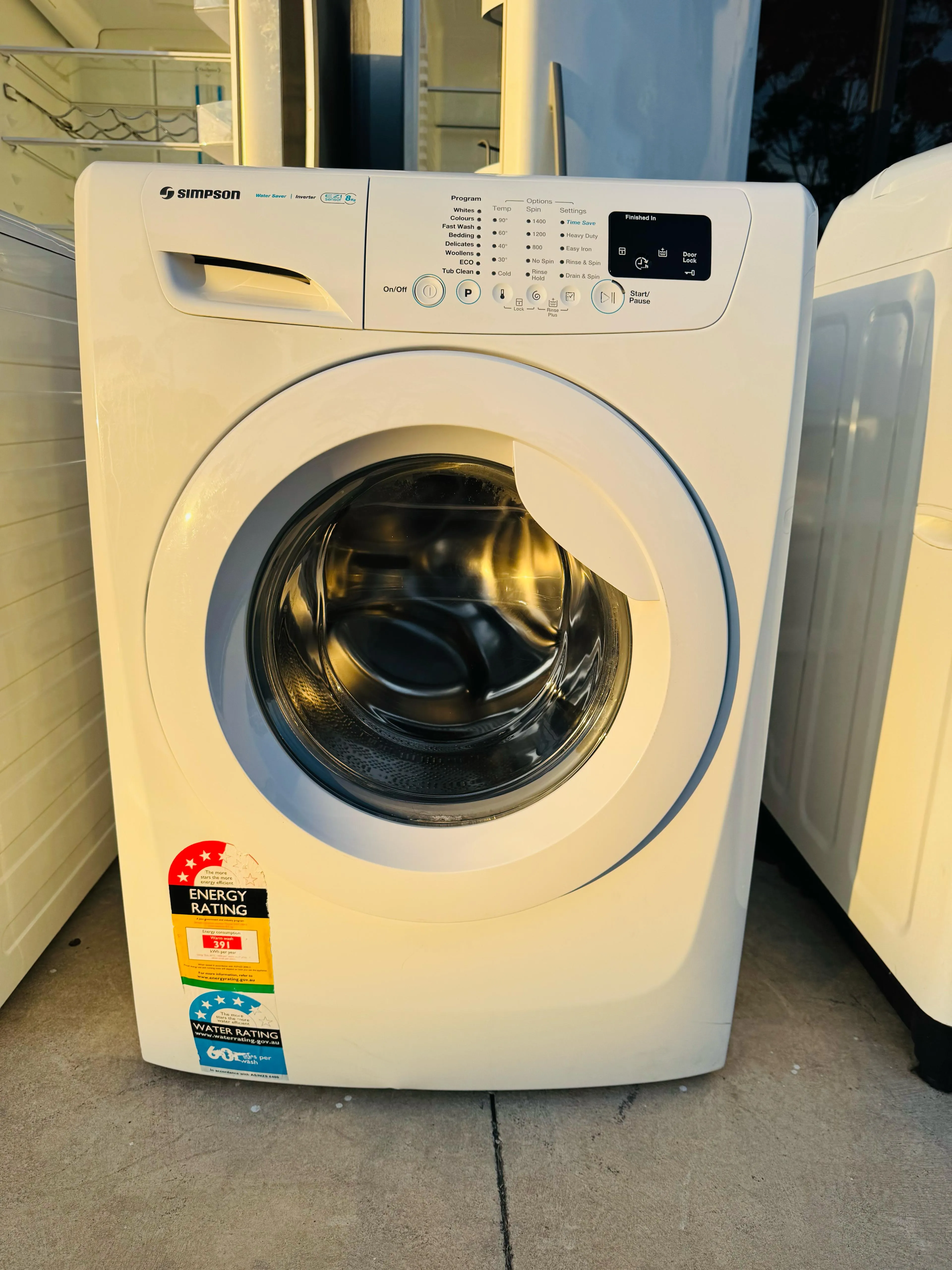**SIMPSON 8KGS FRONT LOADER WASHING MACHINE** FREE DELIVERY