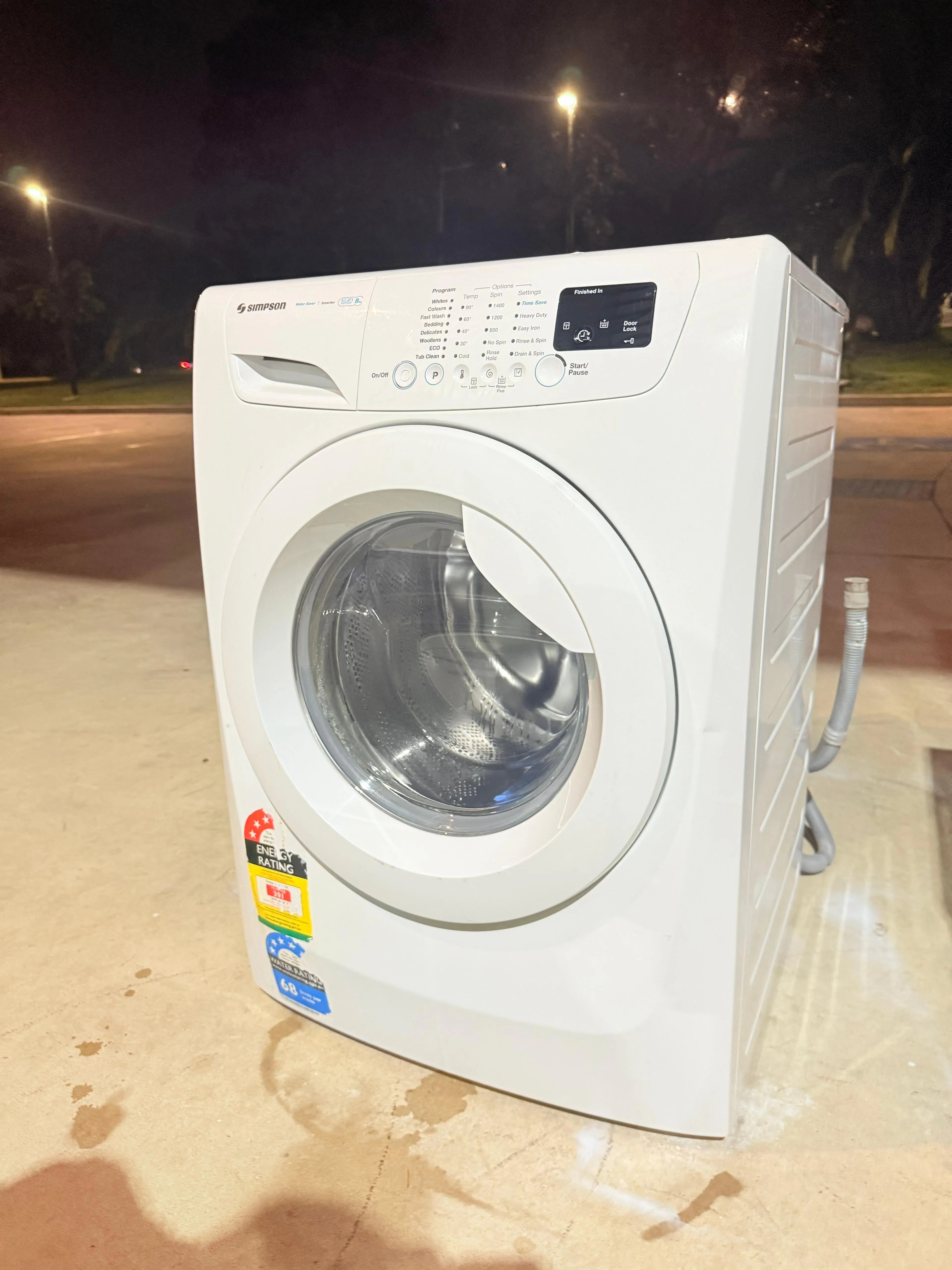 **SIMPSON 8KGS FRONT LOADER WASHING MACHINE**
