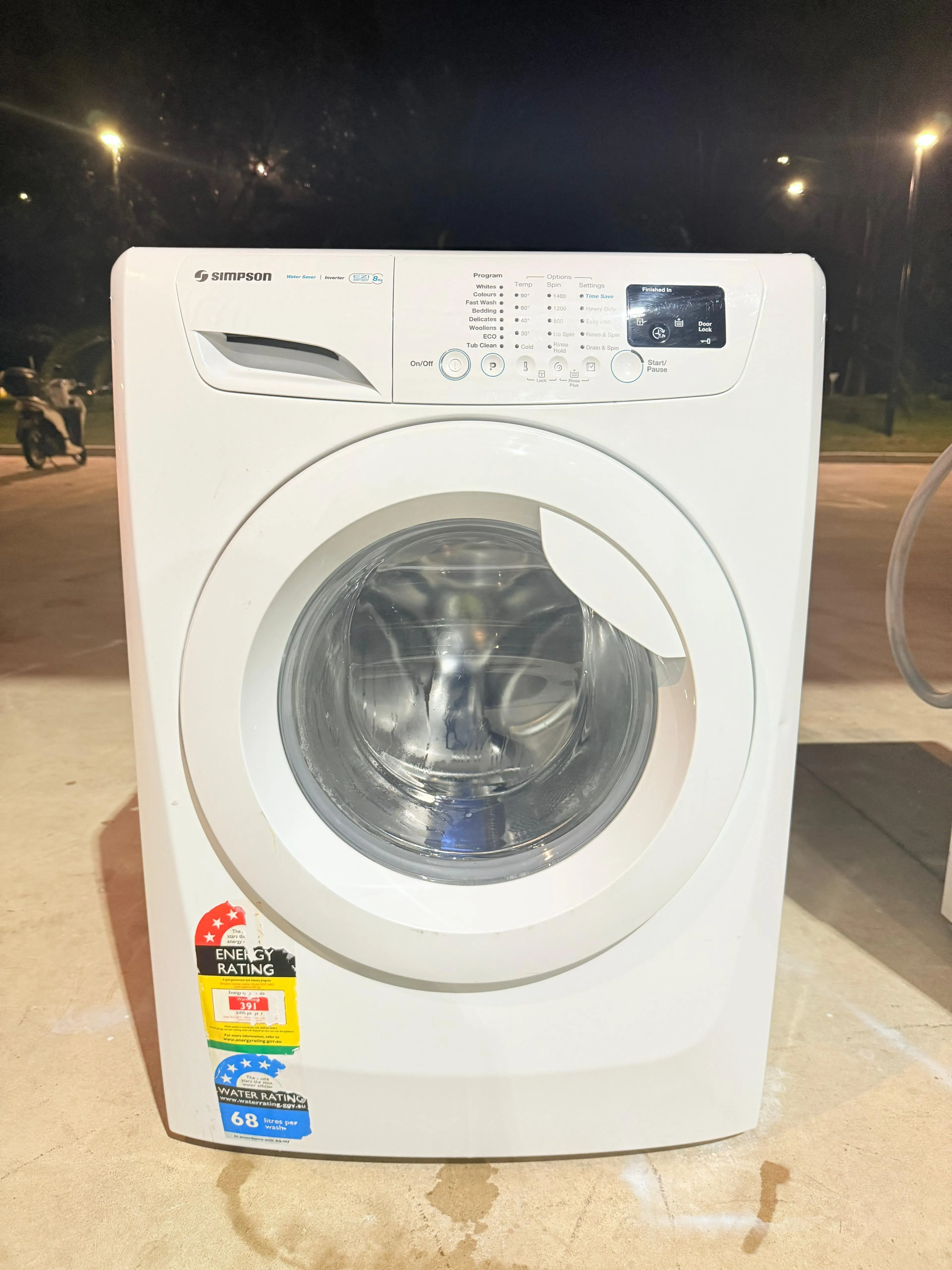 **SIMPSON 8KGS FRONT LOADER WASHING MACHINE**