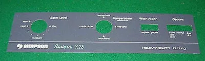 Simpson Riviera 728 Front Panel Decal - Part No. 0545200413