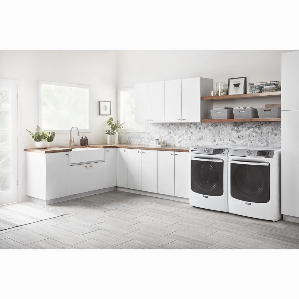 Smart Front Load Electric Dryer with Extra Power and Advanced Moisture Sensing Plus - 7.3 cu. ft. - (MED8630HW)