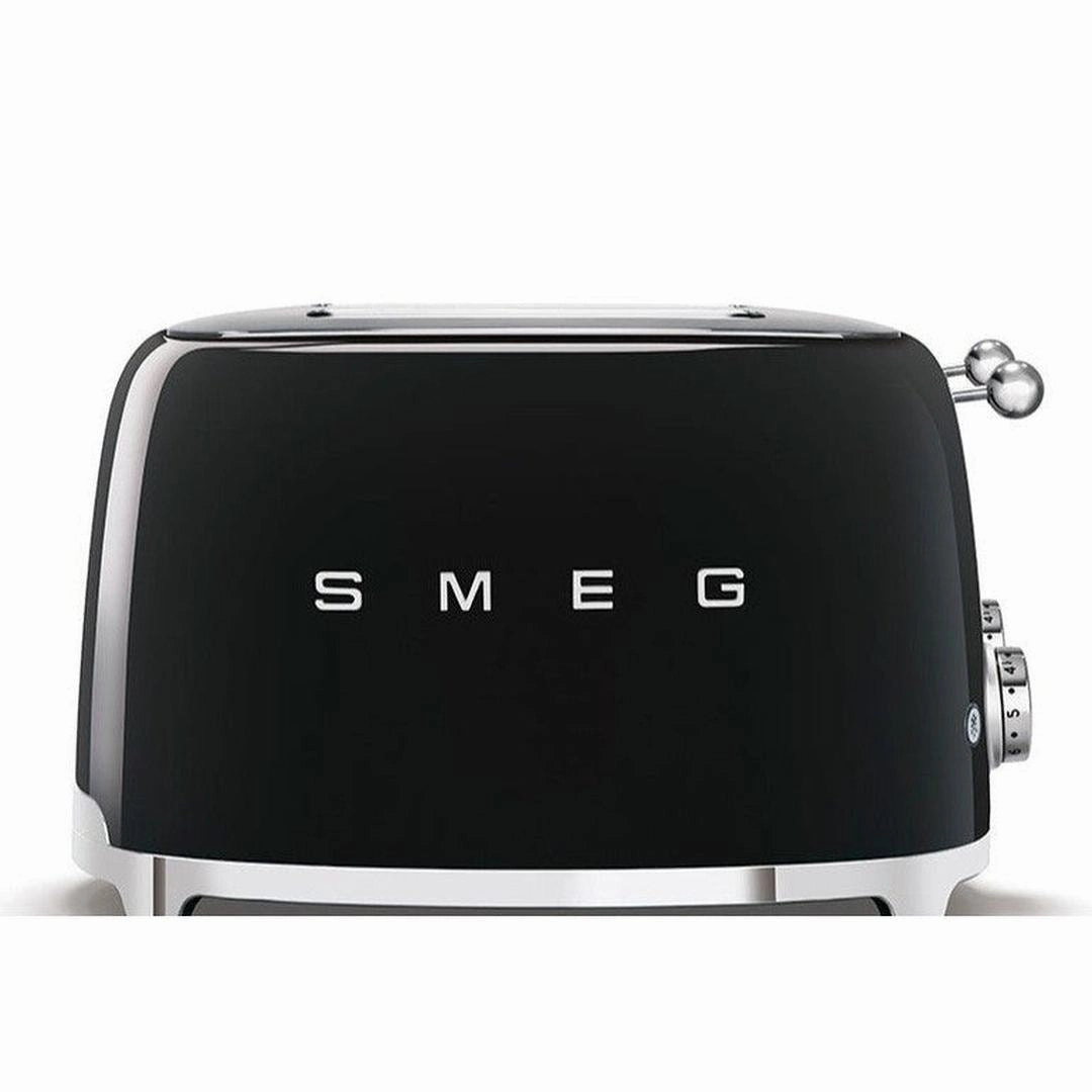 Smeg 50's Retro Style 4 Slice Black Toaster | TSF03BLUK