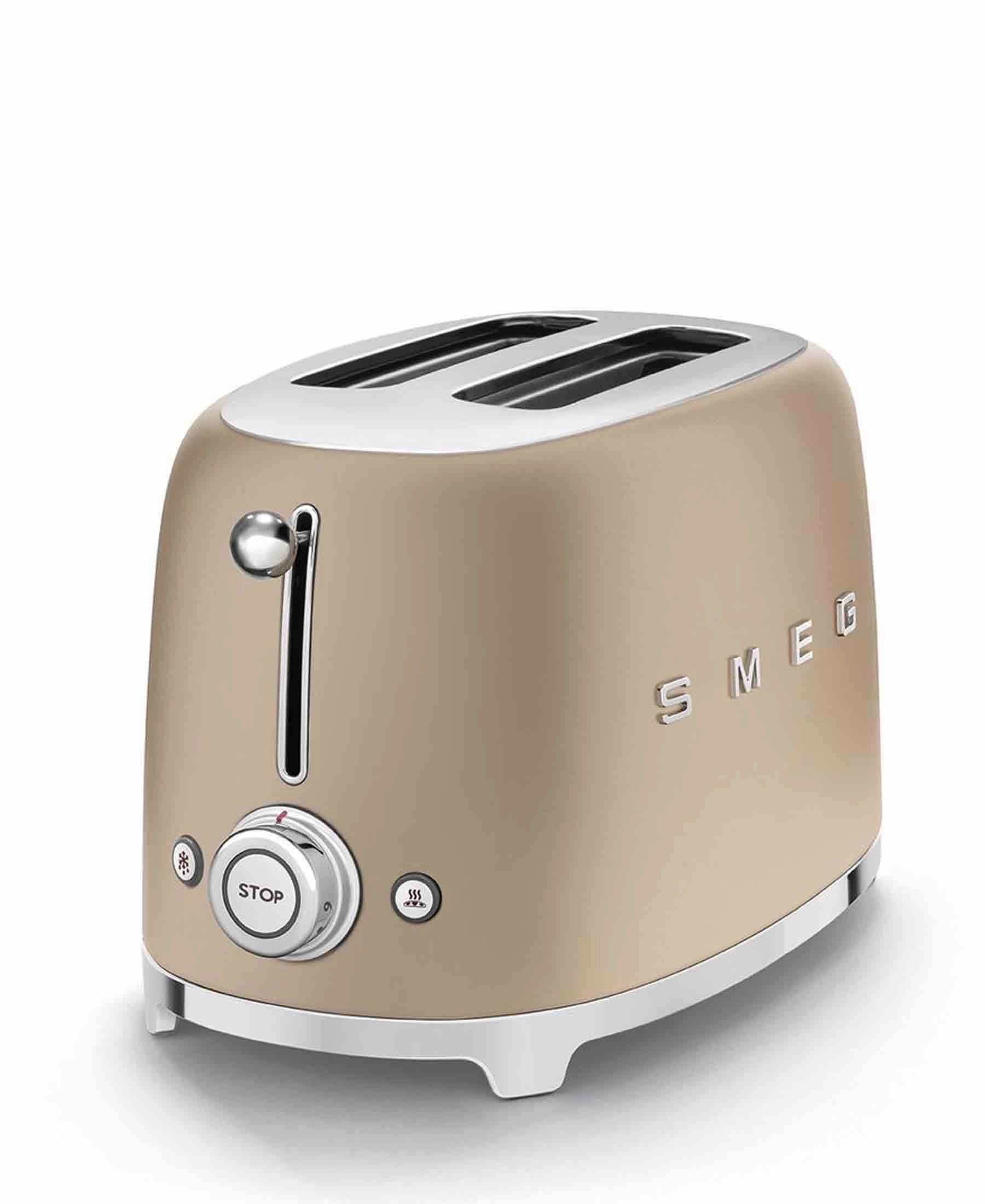 Smeg Retro 2 Slice Toaster - Matte Champagne