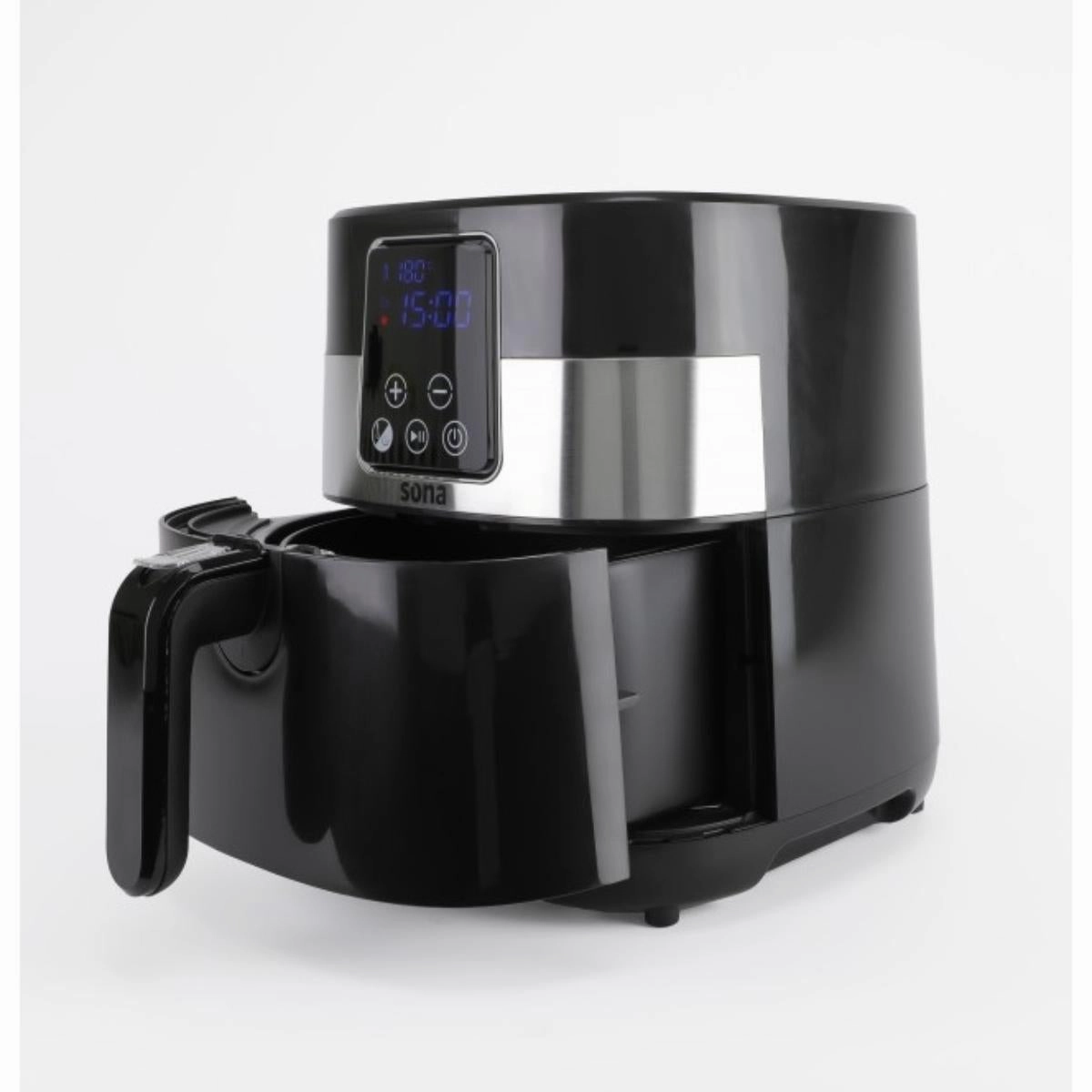 Sona Air Fryer 4L Full Capacity 3L Capacity Basket Black 1300W Heat From (80-200 D