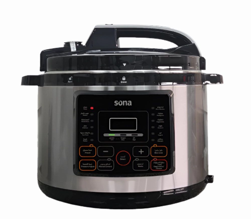 Sona Electric Pressure Cooker, 12Lit, 1500Watts, 14Cooking programs, Stainless Steel
