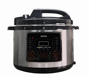 Sona Electric Pressure Cooker, 8Lit, 1300Watts, 14Cooking Programs, Stainless Steel