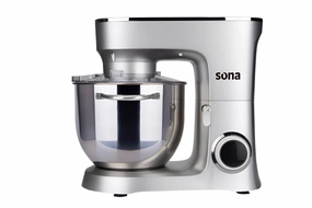 Sona Stand Mixer, 5Lit, 3Speeds, 1500Watts, Silver