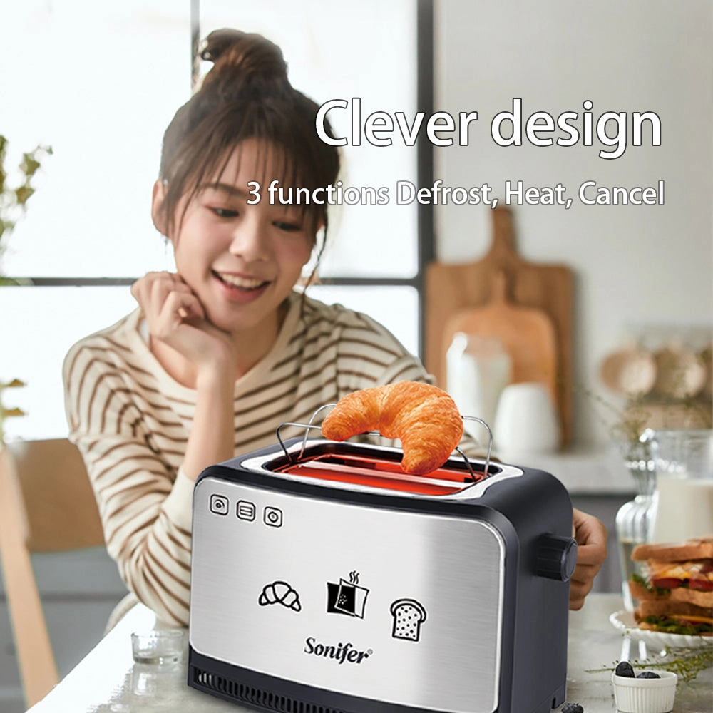 Sonifer Bread Sandwich Toaster | high quality | multi-function | small 2 slice electric pop up automatic| 7 degrees for browning control.