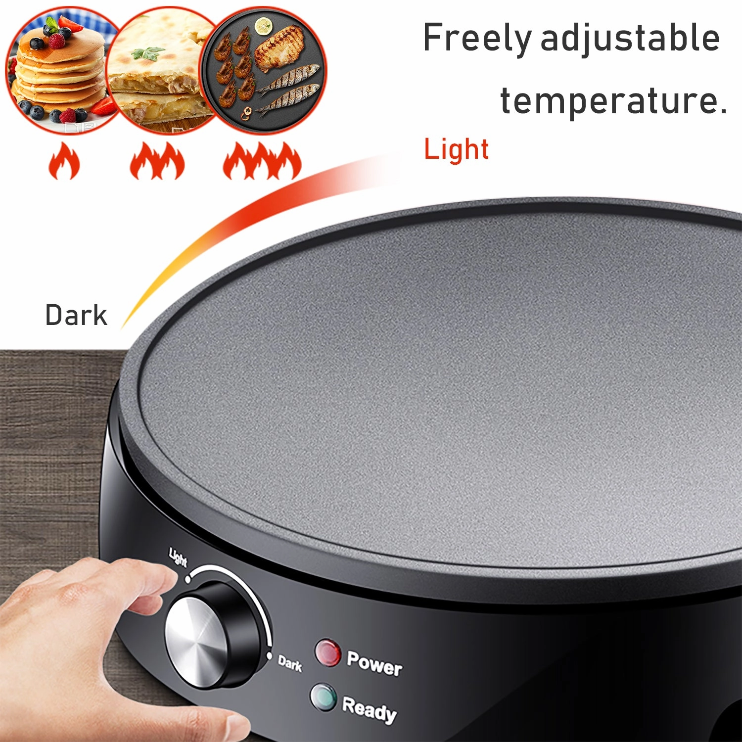 Sonifer Crepe Maker | 1200W | Non-stick Coating | Cool-touch