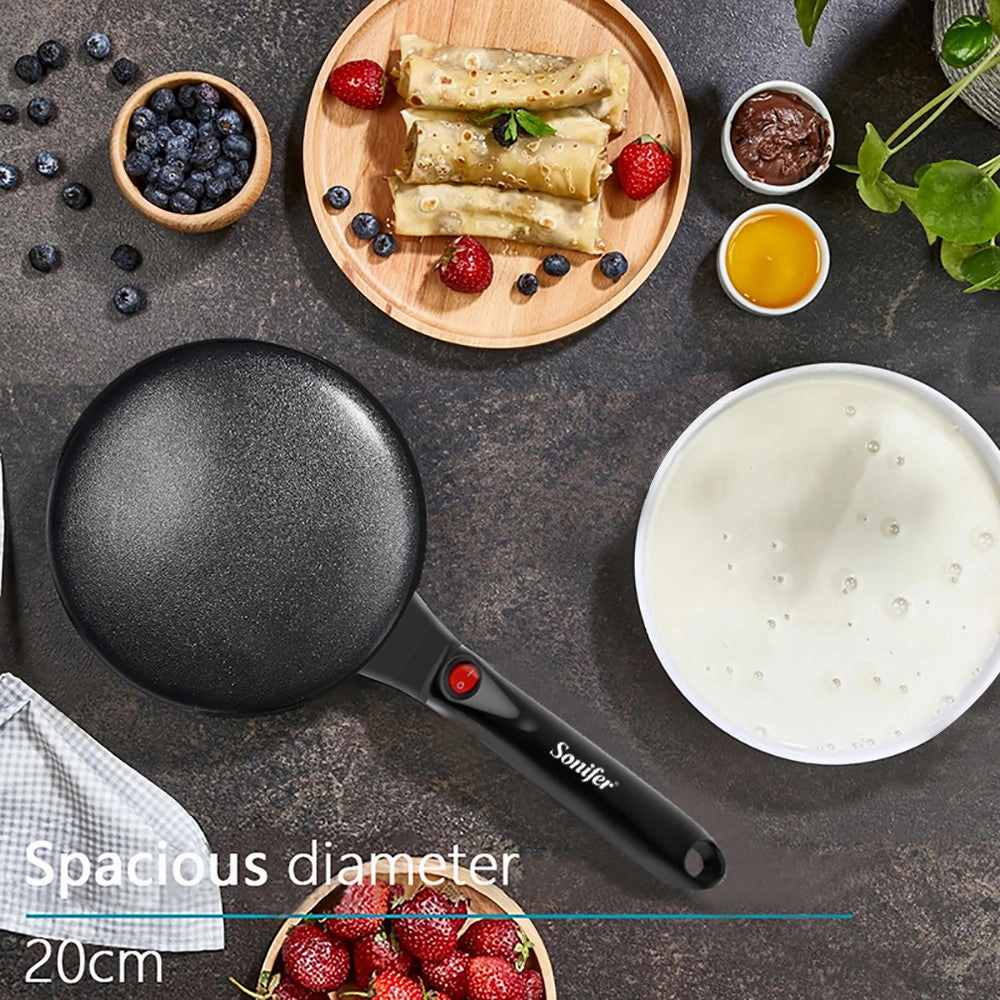 Sonifer Crepe Maker | 20cm Cooking Plate | Non-stick | Switch with Indicator | Hanging Handle