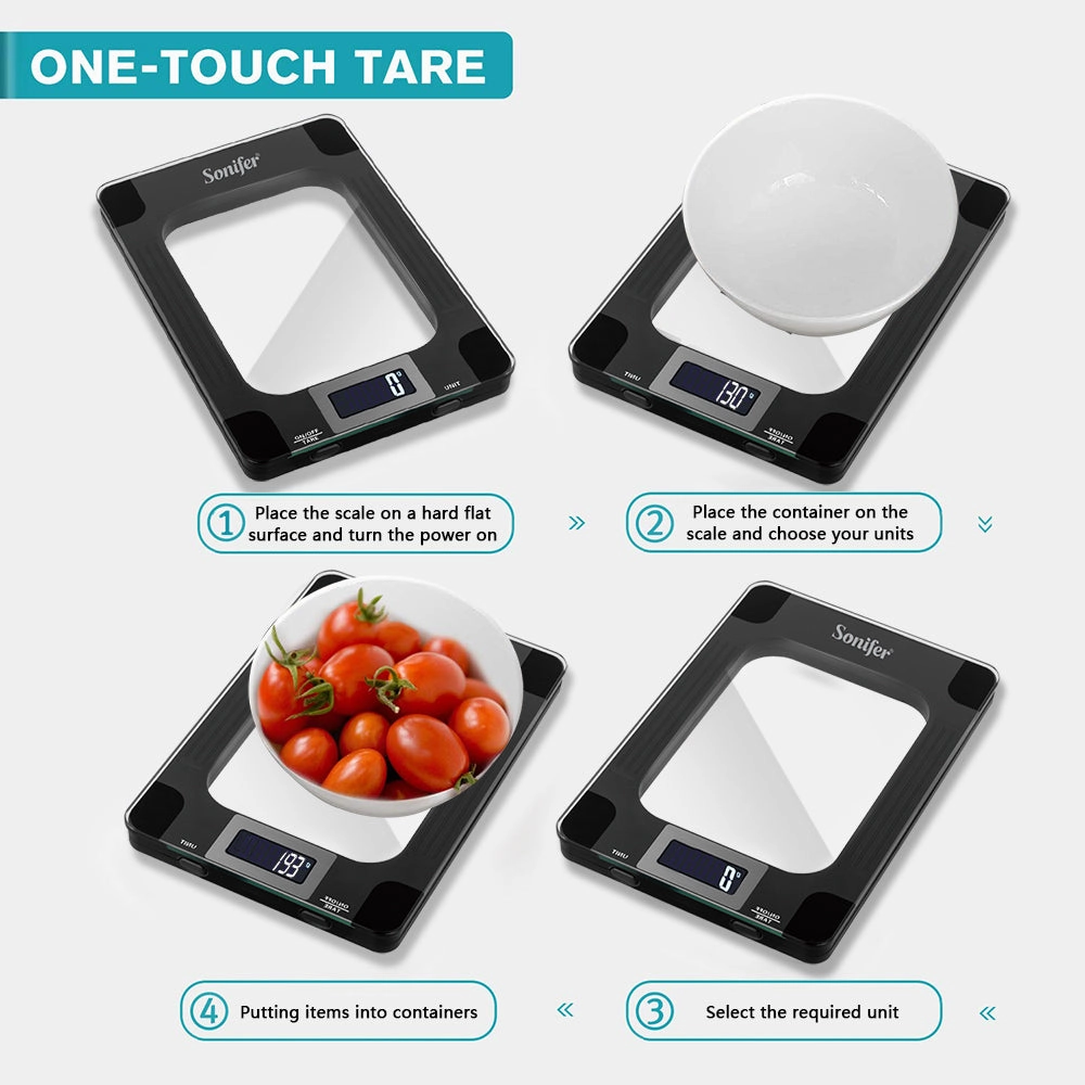 Sonifer Digital  Kitchen Scale | LCD Display Screen | Sensitive touch buttons | LED Indicators | Auto Shut-Off