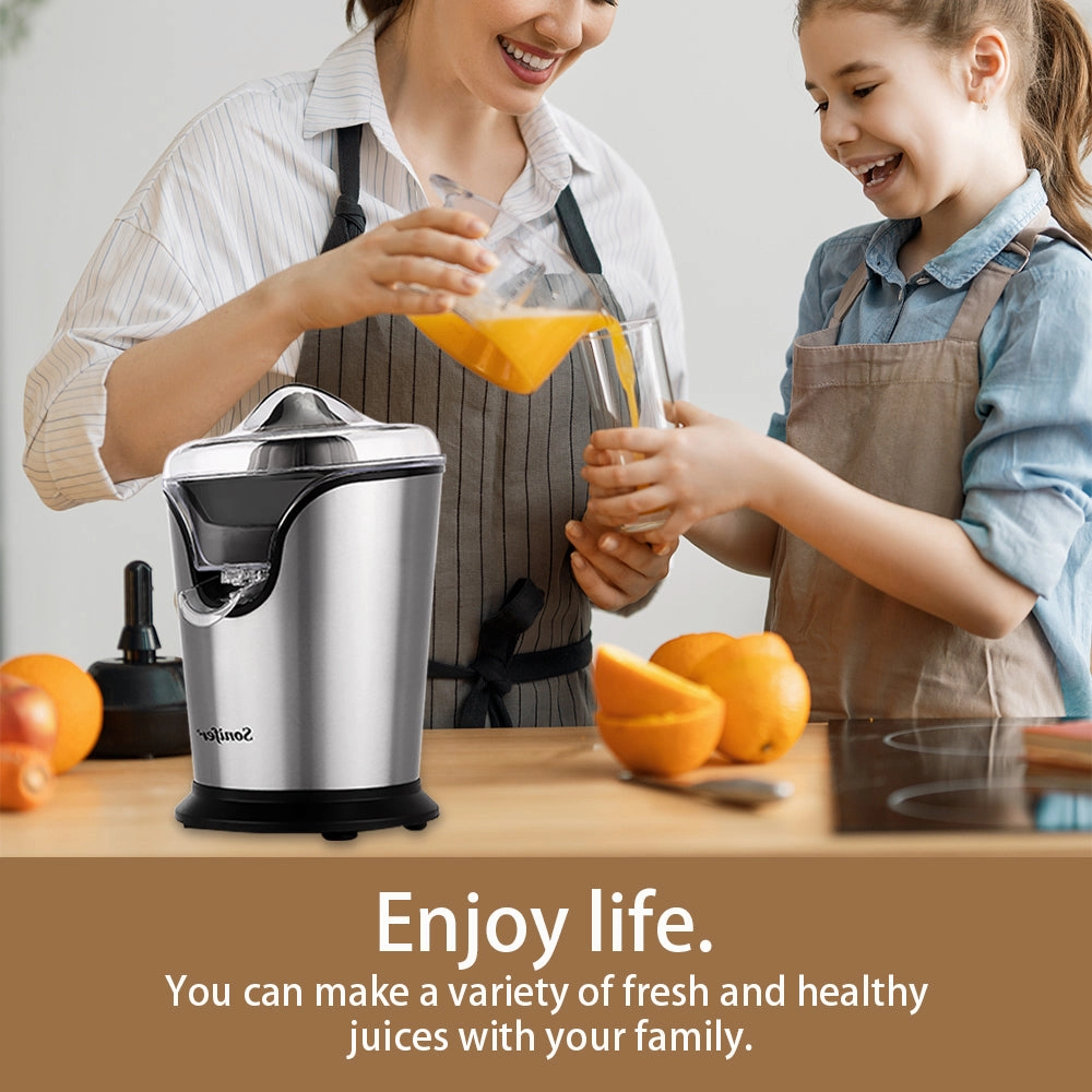 Sonifer Electric Citrus Juicer | Noiseless Extraction | Anti-Drip Plastic