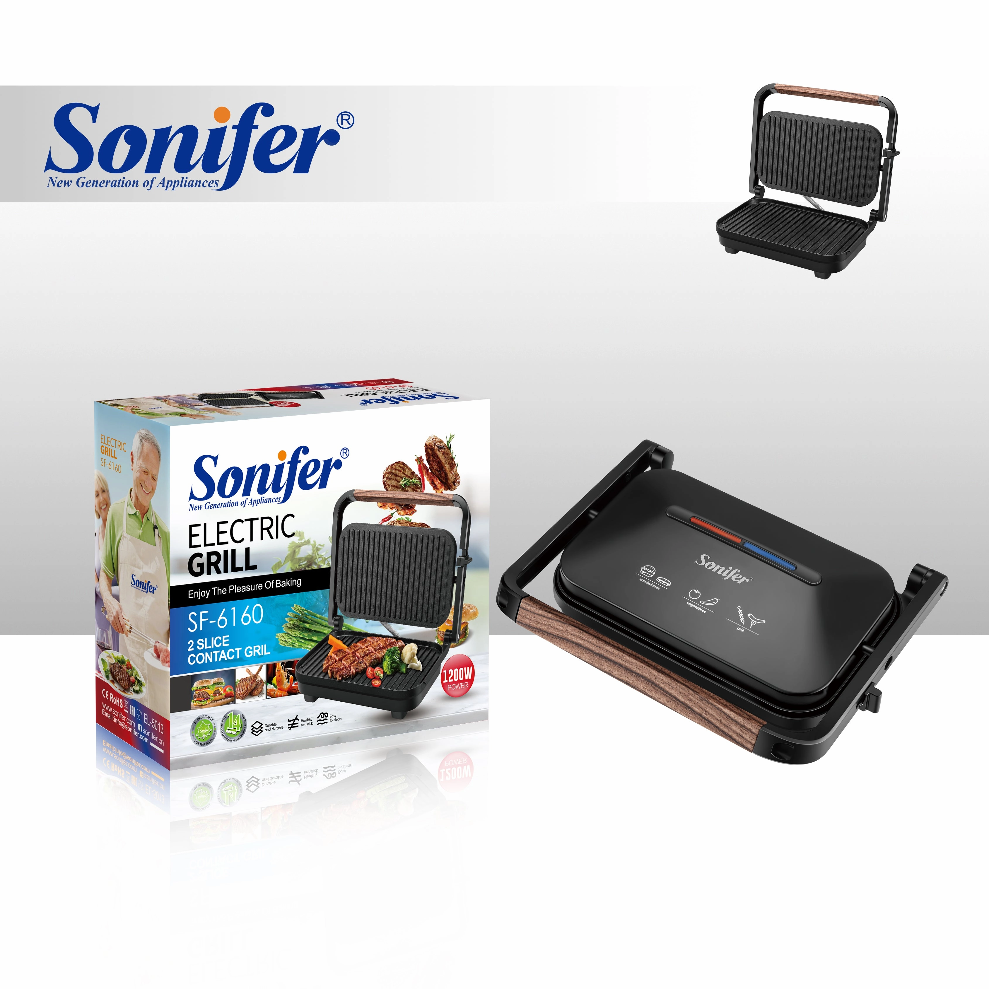 Sonifer Electric Grill | Non-stick Coating | Overheat Protection | 1200W