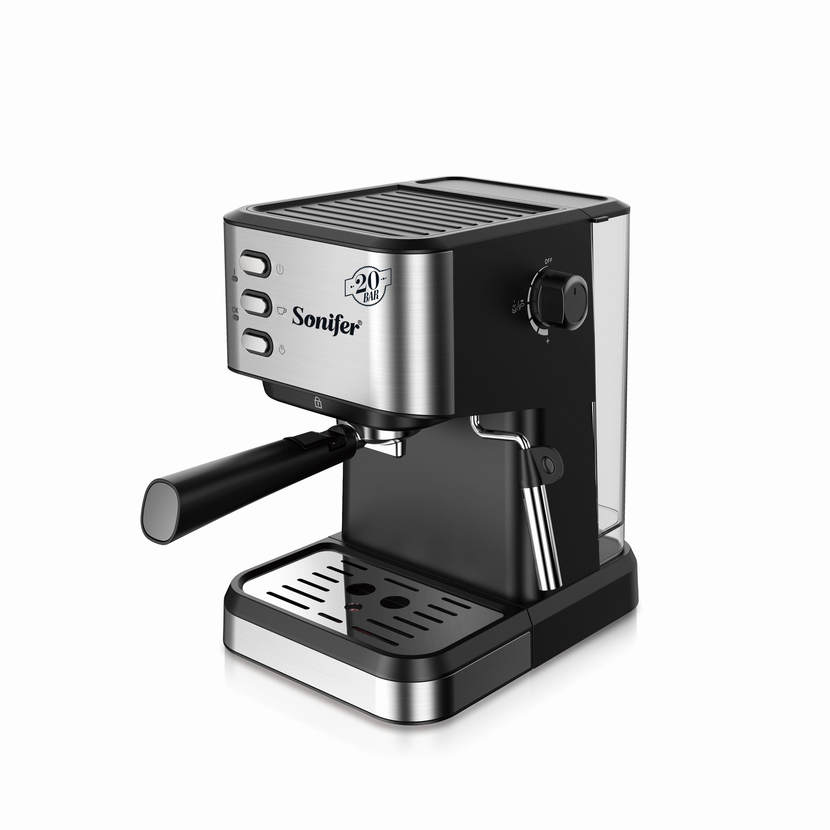 Sonifer Espresso Coffee Maker | 1.5L Detachable Water Tank | Control Buttons | Overheating Protection