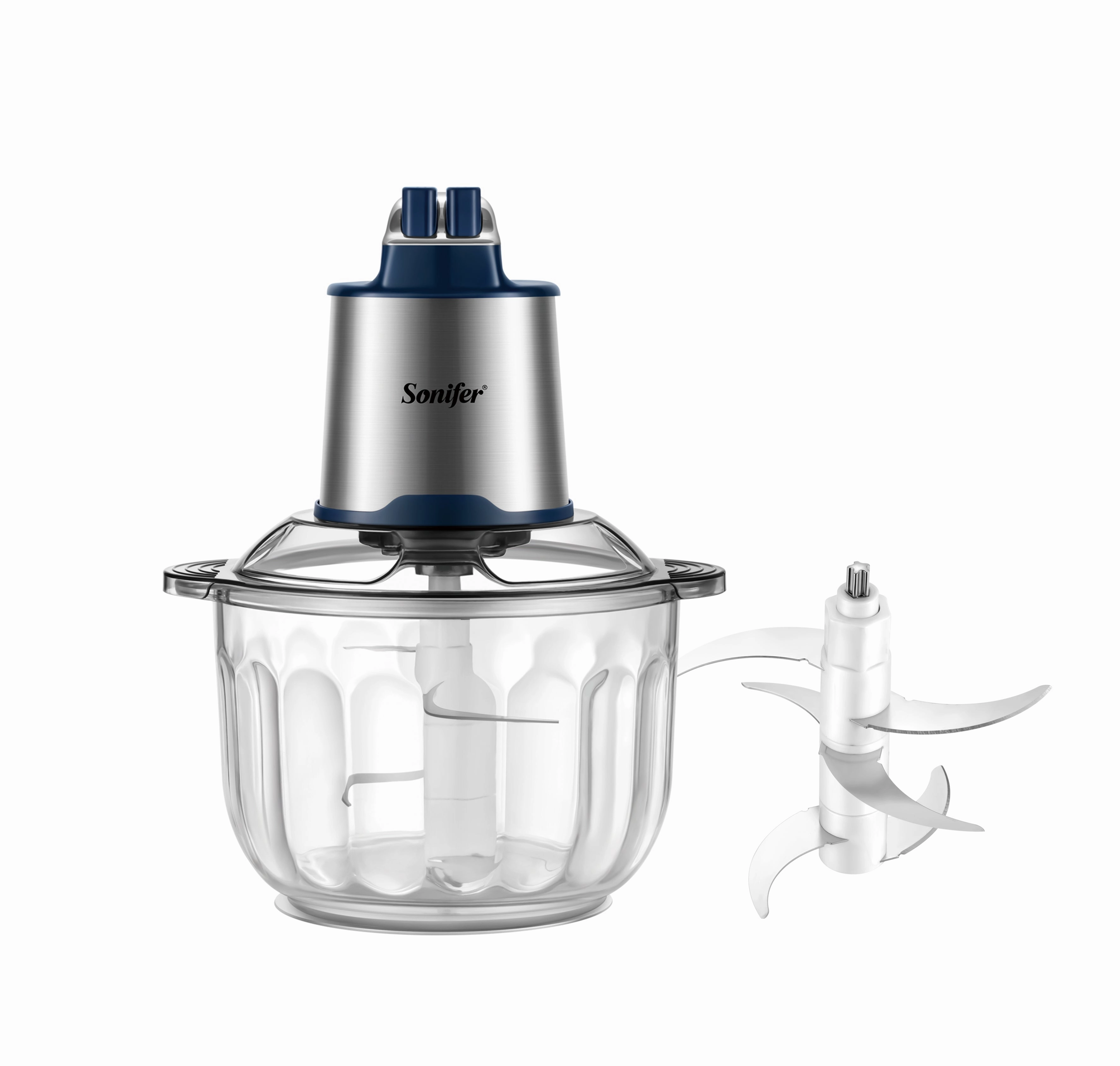 Sonifer Food Chopper 4L Capacity | High Quality Glass | Non-Slip Rubber Base