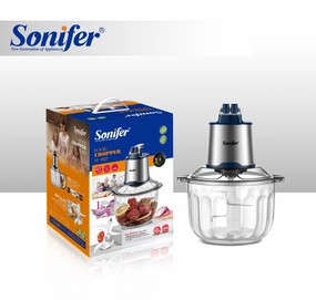 Sonifer Food Chopper 4L Capacity | High Quality Glass | Non-Slip Rubber Base