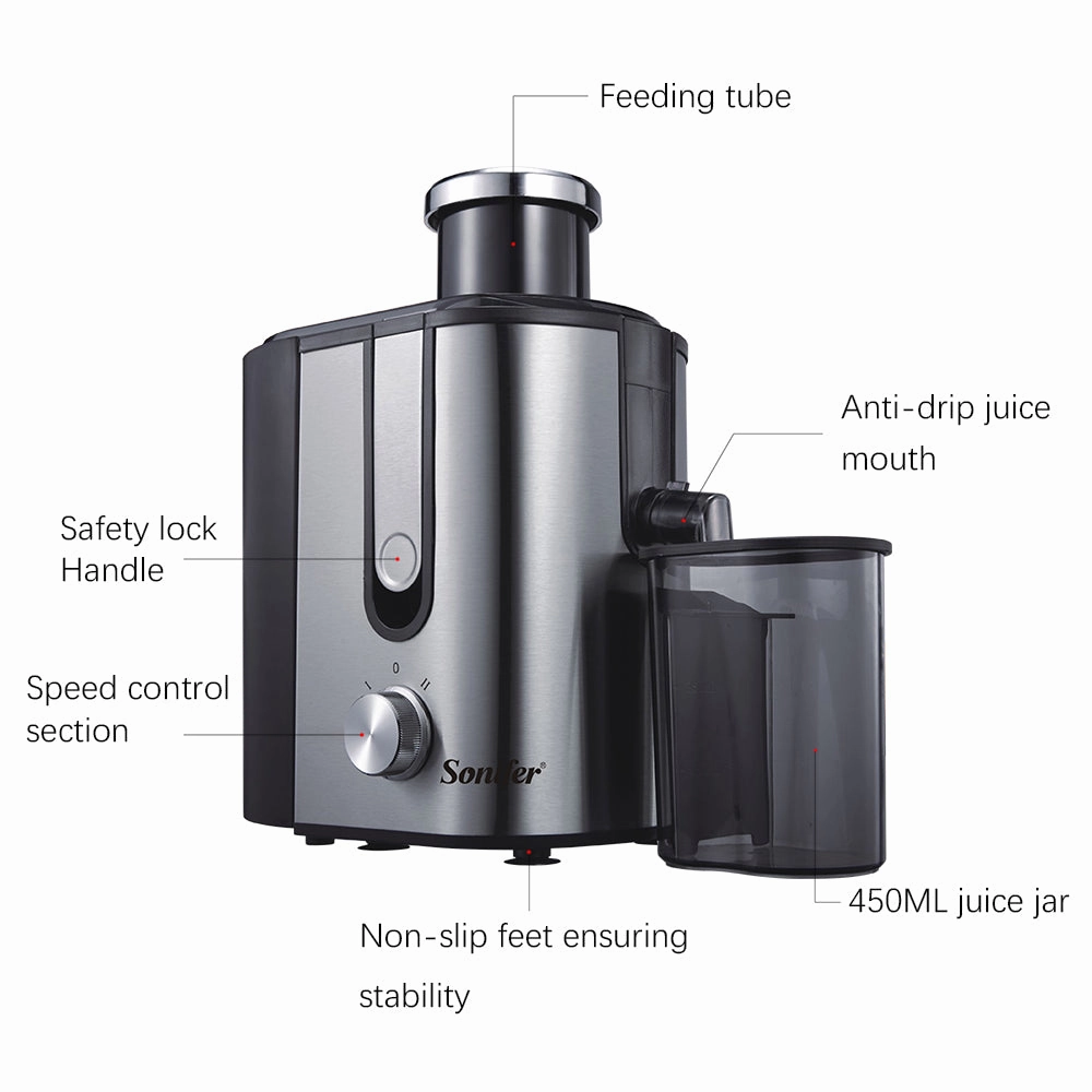 Sonifer Juice Extractor | 400W | Speed Levels | Non-Slip | Auto Regulation Based on Fruit Hardness