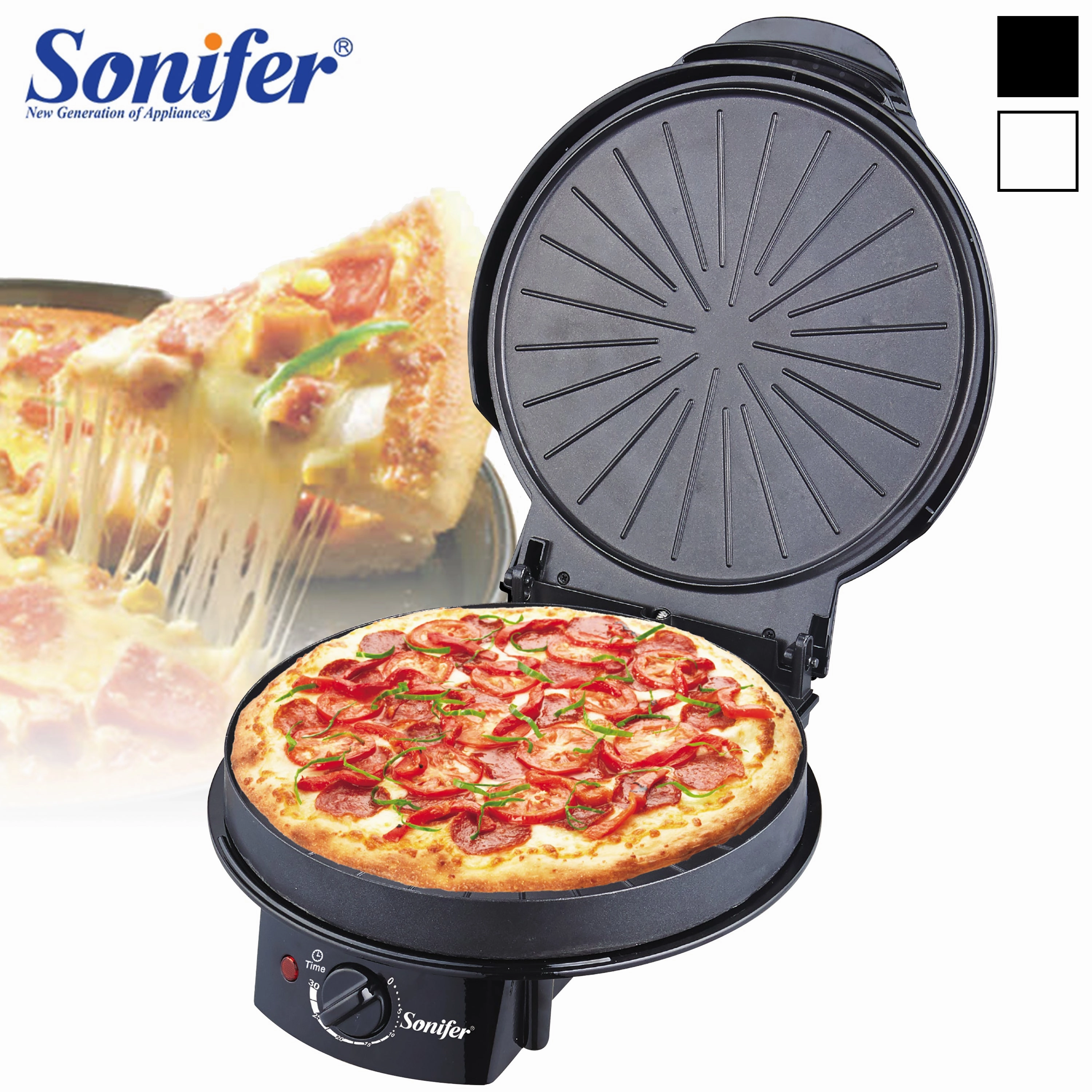 Sonifer Pizza Maker | Timer Control | Non-Stick Coating | 1500W