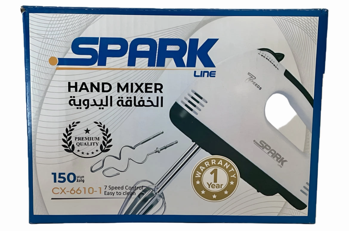 Spark Line Hand Mixer, 150Watts, Black / Steel