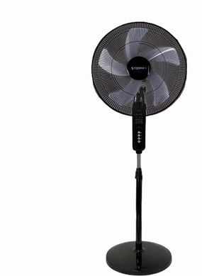 Stork Stand Fan 20Inch, 3Speeds, 5Blades, 70Watts, Remote Control, Black