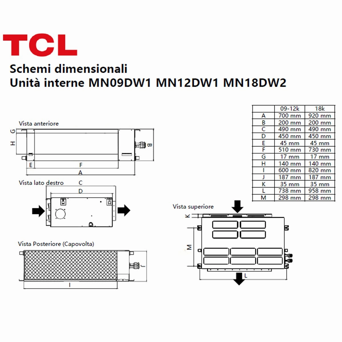 TCL Ducted Air Conditioner D Series 9000 BTU R32 Inverter WiFi A  /A 