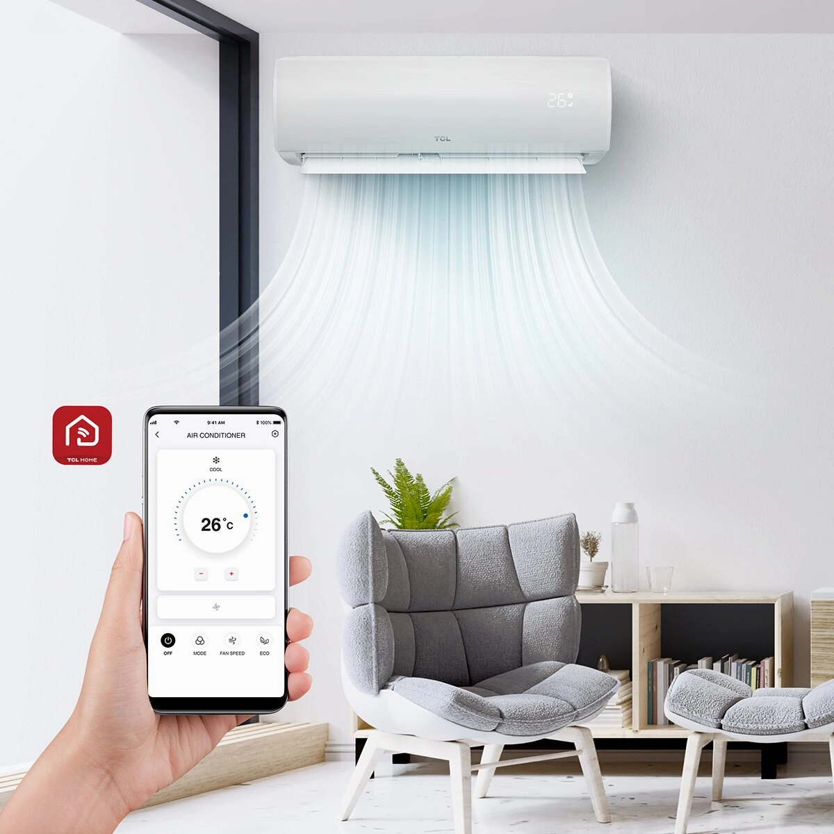 TCL Elite F2 Air Conditioner 12000 BTU R32 Inverter WiFi A  /A 