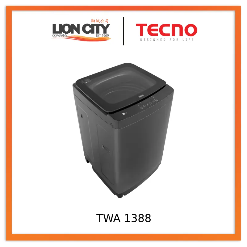 Tecno TWA 1388 13kg Fully Automatic Fuzzy Logic Washer  4 Ticks TWA1388