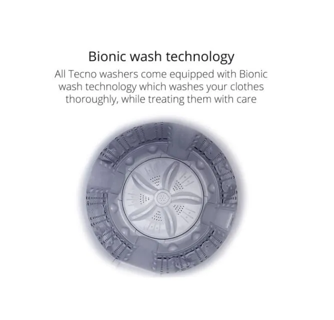 Tecno Uno TWA 6068 Washer Light Grey 6.0 kg, Full Auto