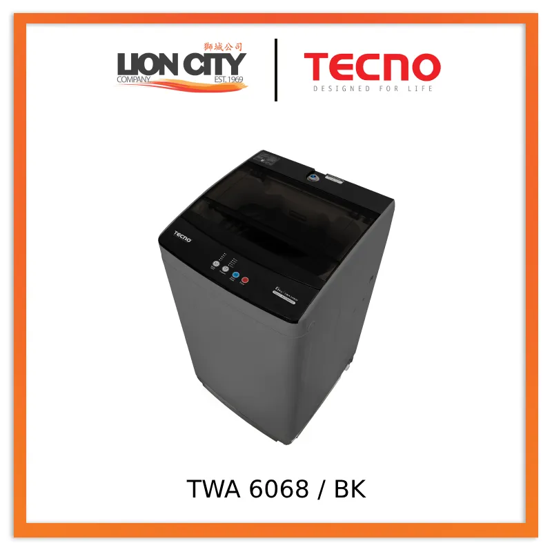 Tecno Uno TWA 6068 Washer Light Grey 6.0 kg, Full Auto