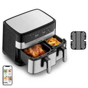 Tefal Dual Easy Fryer & Grill, Air Fryer, 8.3Lit, Black & Silver