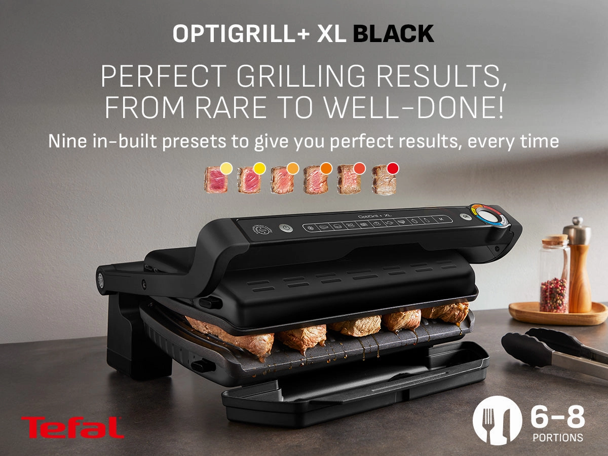 Tefal Opti Grill   XL Intelligent Health Grill, 2000Watts, Black
