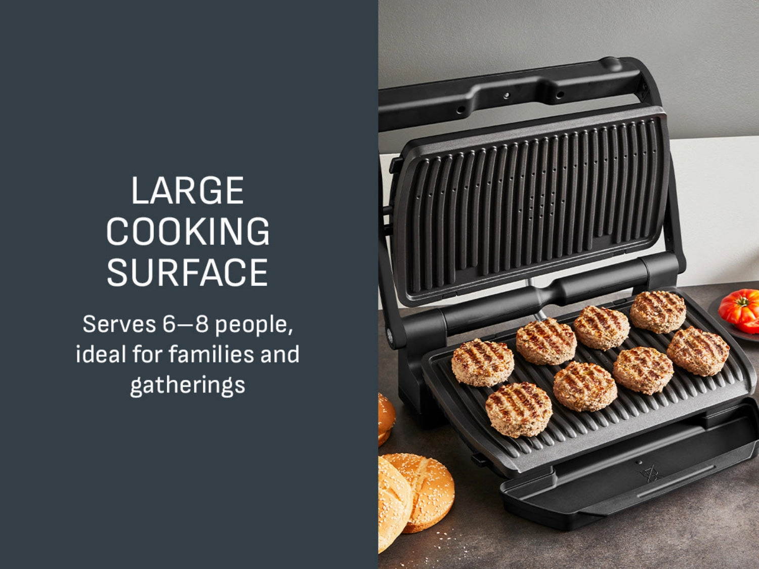 Tefal Opti Grill   XL Intelligent Health Grill, 2000Watts, Black
