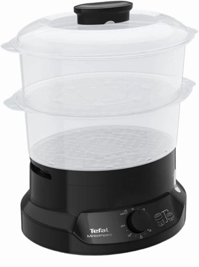 Tefal Steam Cooker Mini Compact Steamer, 6Lit, Black