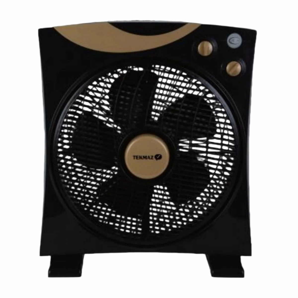 Tekmaz Box Fan, 12Inch, Gold & Black