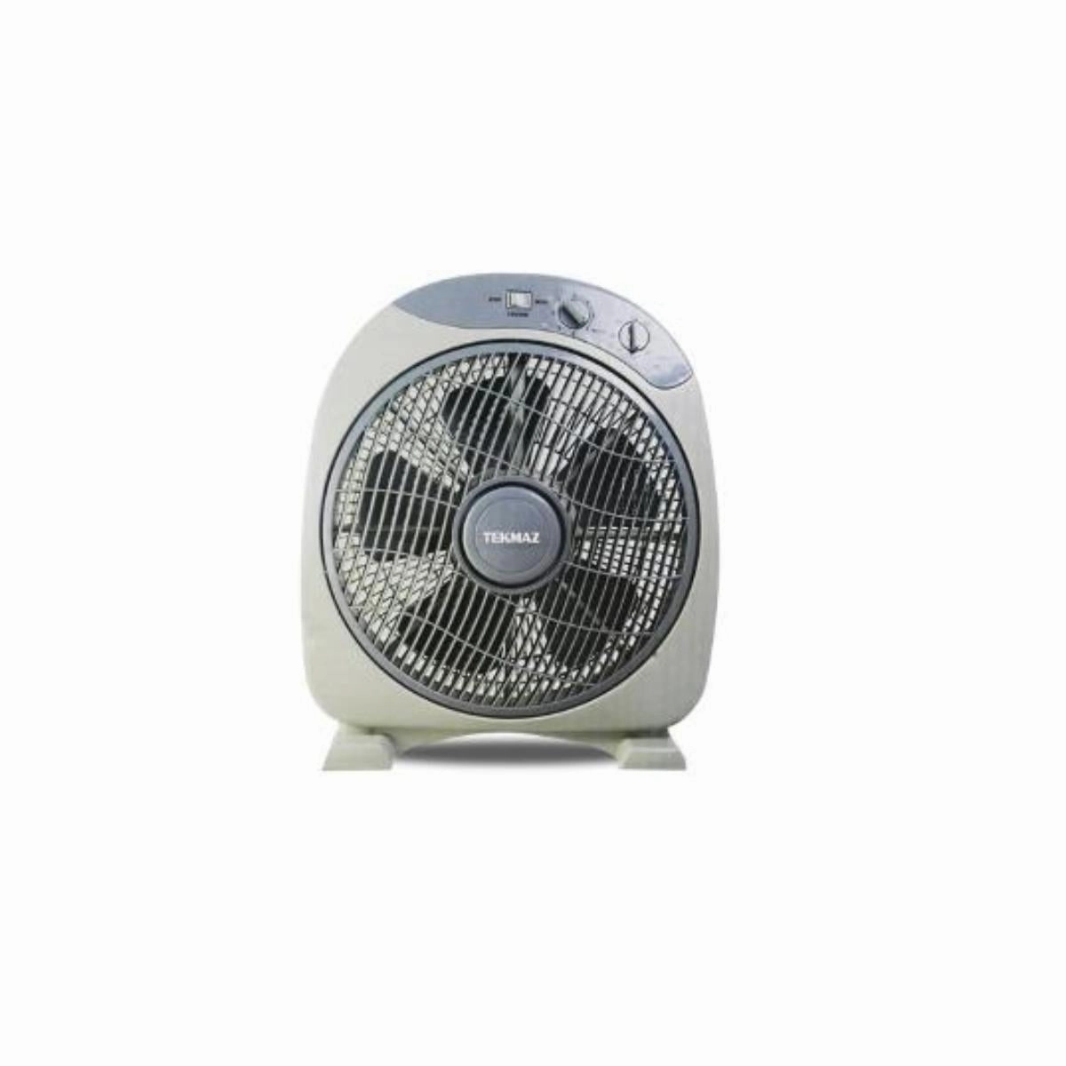Tekmaz Box Fan with Stand, 12Inch, White