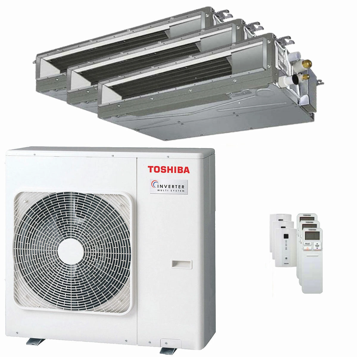 Toshiba ducted U2 trial split air conditioner 9000 9000 12000 BTU inverter A    external unit 7 kW