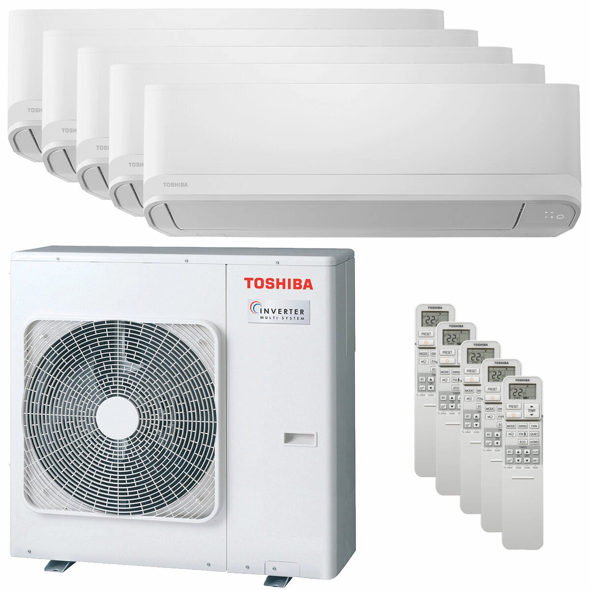 Toshiba Seiya Classic 2025 penta split air conditioner 9000 9000 9000 9000 9000 BTU inverter A   external unit 10 kW