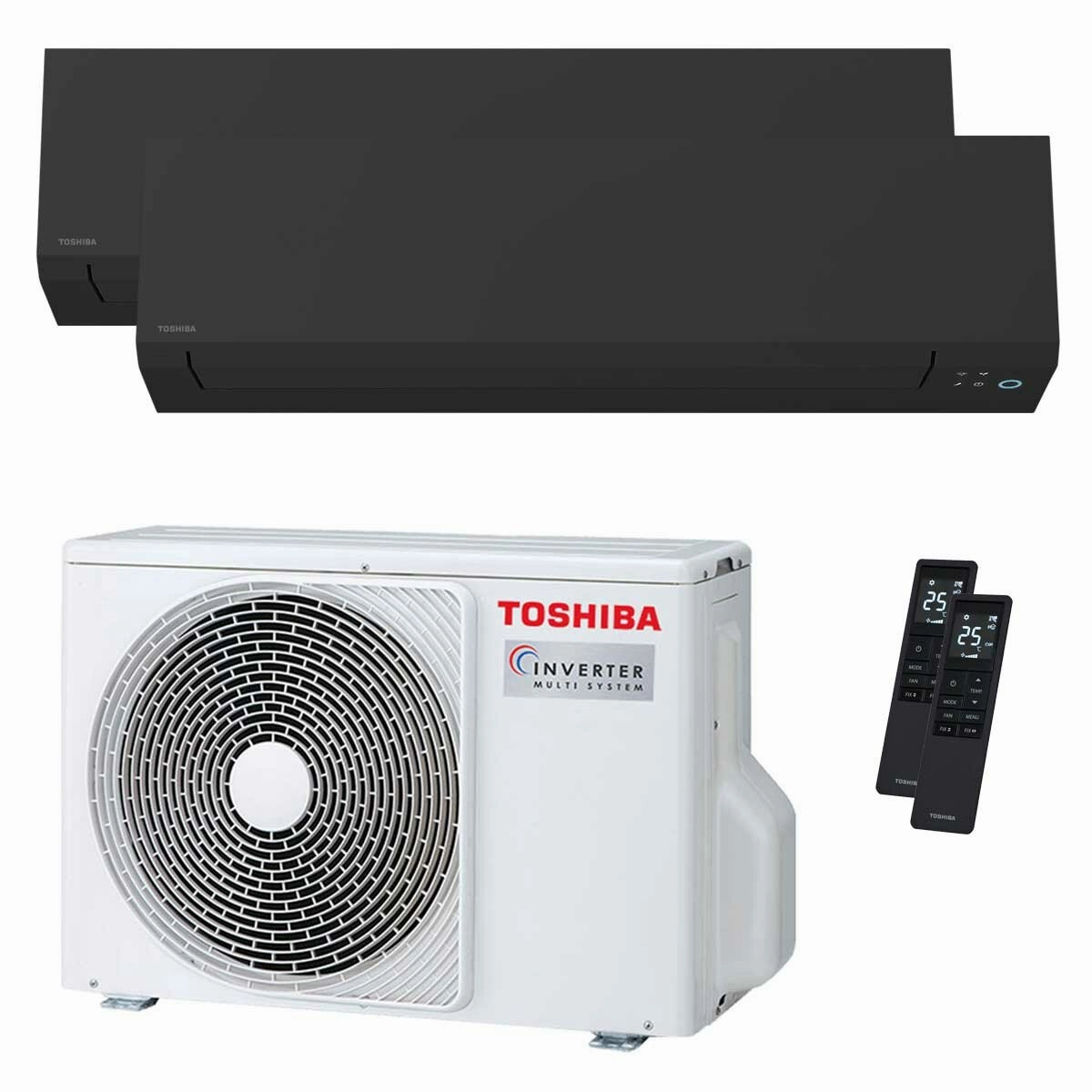 Toshiba SHORAI Edge Black dual split air conditioner 5000 5000 BTU inverter A   wifi external unit 4 kW