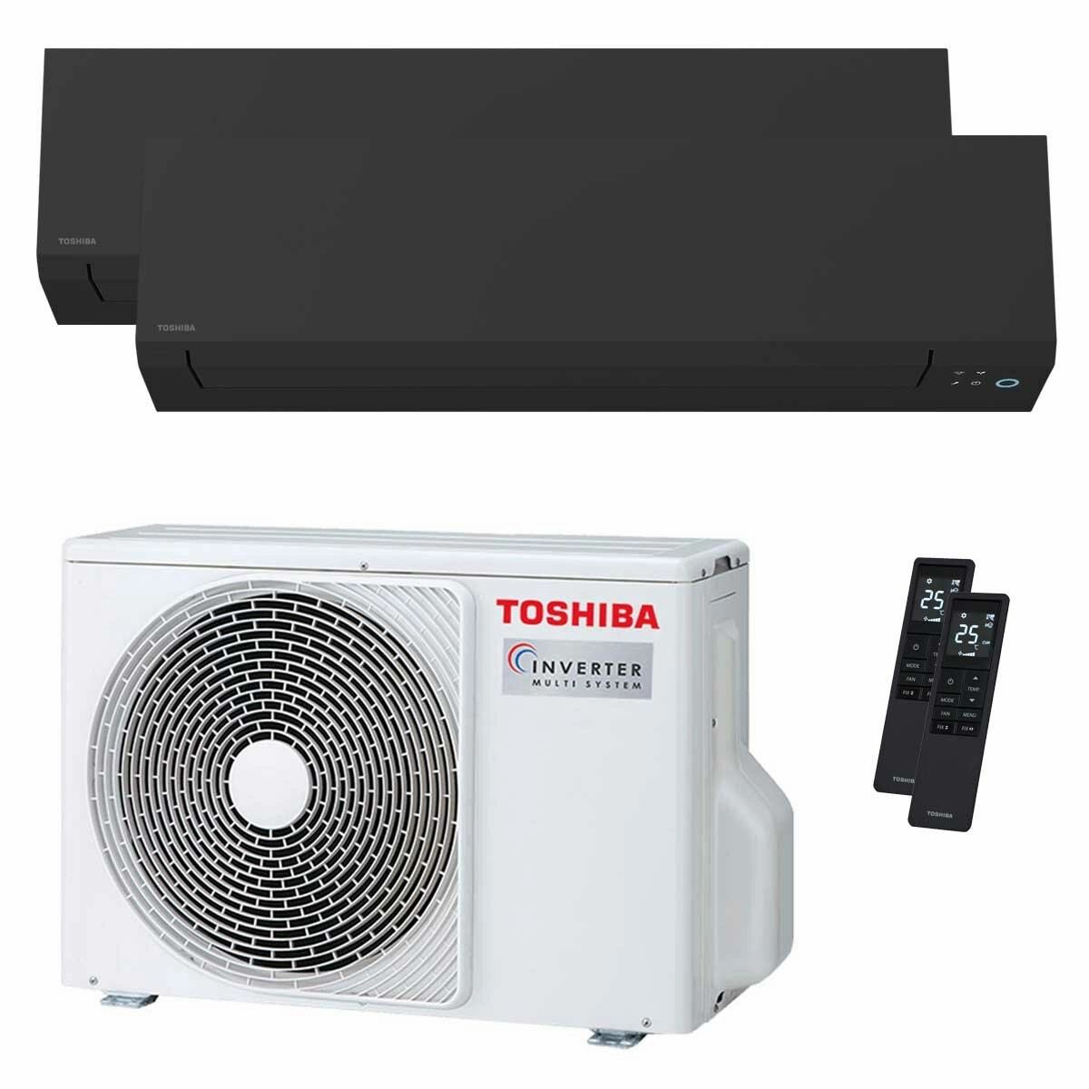 Toshiba SHORAI Edge Black dual split air conditioner 7000 7000 BTU inverter A    wifi external unit 3.3 kW