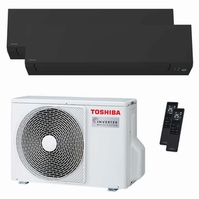 Toshiba SHORAI Edge Black dual split air conditioner 7000 9000 BTU inverter A   wifi external unit 4 kW